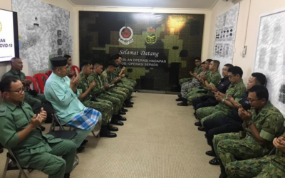 DOA SELAMAT CEREMONY IN CONJUNCTION OF HARI RAYA AIDILFITRI 1442H AT FORWARD OPERATING BASE, LIMAU MANIS