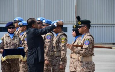 THE FIRST FLIGHT OF THE MALAYSIAN BATTALION CONTINGENT (MALBATT) 850-12 DEPARTS FOR THE PEACEKEEPING MISSION OF THE UNITED NATIONS INTERIM FORCE IN LEBANON (UNIFIL)