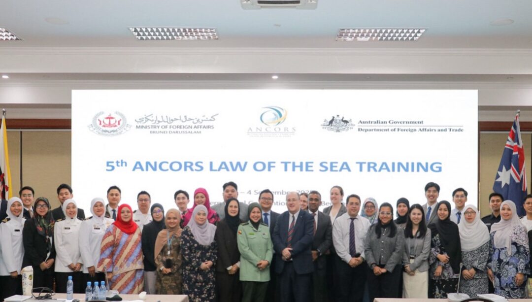 TWO OFFICERS FROM JOINT FORCE HEADQUARTERS, ROYAL BRUNEI ARMED FORCES (JFHQ, RBAF) PARTICIPATED THE 5TH AUSTRALIAN NATIONAL CENTRE FOR OCEAN RESOURCES AND SECURITY (ANCORS) LAW OF THE SEA COURSE