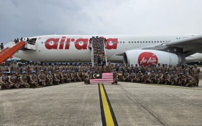 THE THIRD FLIGHT OF THE MALAYSIAN BATTALION CONTINGENT (MALBATT) 850-13 DEPARTS FOR THE PEACEKEEPING MISSION OF THE UNITED NATIONS INTERIM FORCE IN LEBANON (UNIFIL)