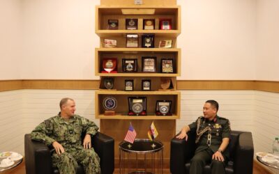 JOINT FORCE COMMANDER RECEIVES COURTESY CALL FROM THE COMMODORE FOR USCG EXPEDITIONARY CUTTER SQUADRON